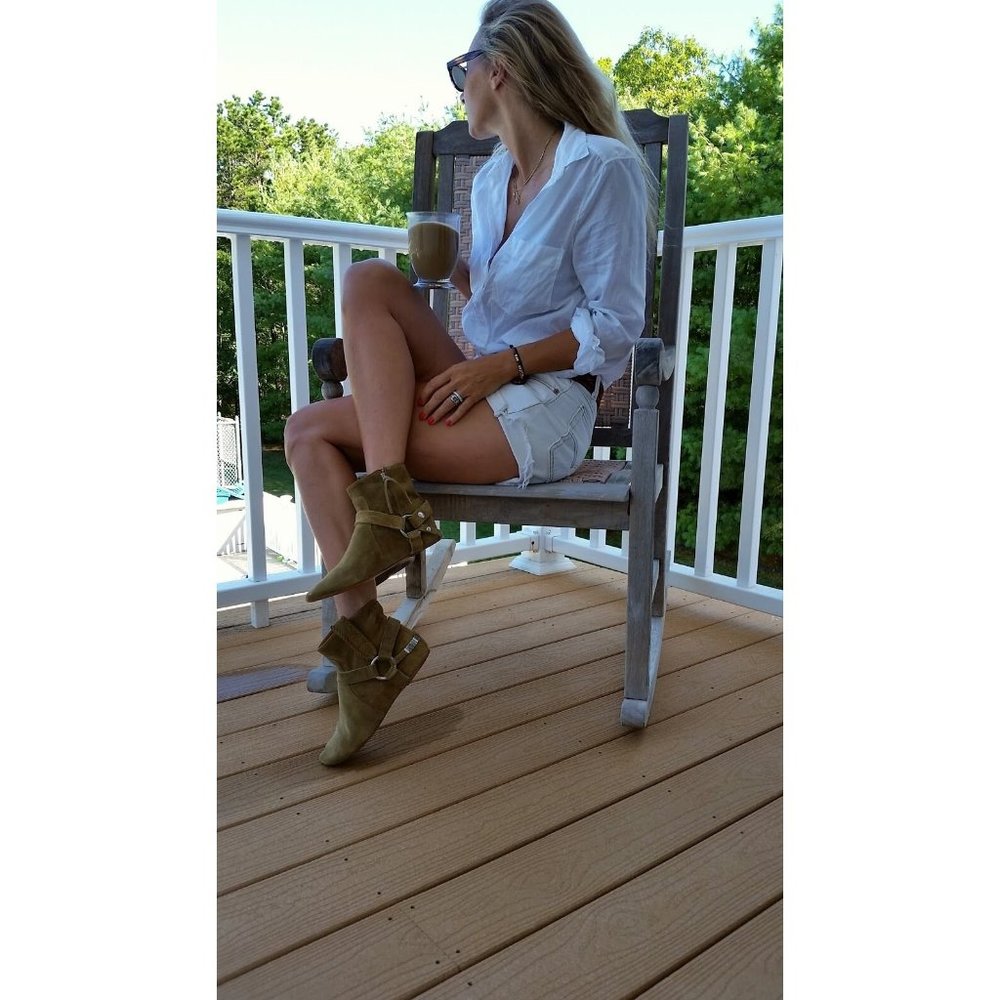 NEW $750 ISABEL MARANT RALF ANKLE BOOTIE HARNESS MOTO HIDDEN WEDGE 35 (Z1) - Picture 2 of 8